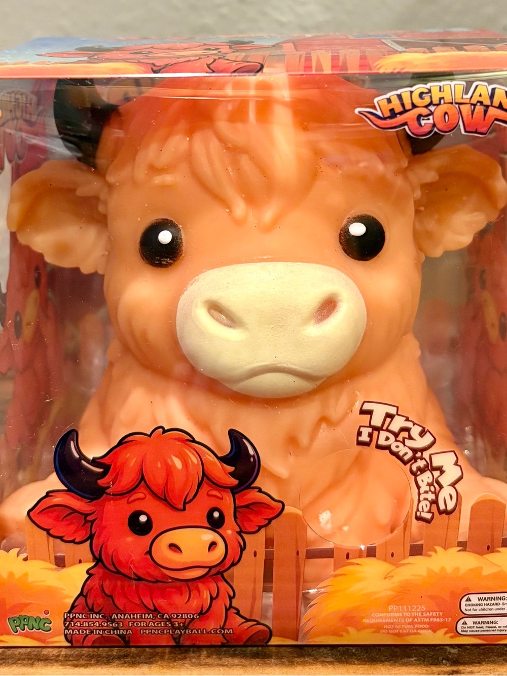 Viral Highland Cow Jumbo Squishy, Sensory Squish Toy by PPNC, Ages 3+, BNIP